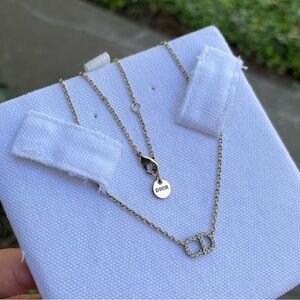 Dior Clair D Lune Necklace Gold-Finish Metal and White Crystals